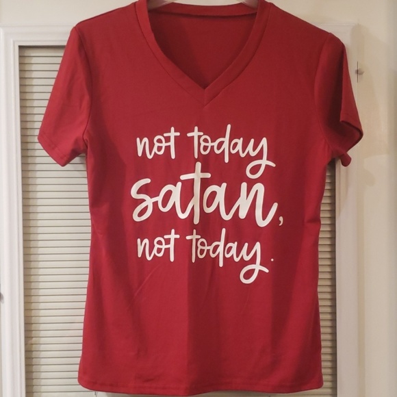 None Tops - Not Today Satan Christian Tshirt  Size M